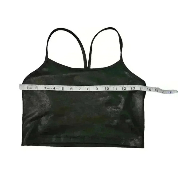 Aerie Womens Stretch Extensible Medium Support Black Crackle Faux Leather M - Picture 11 of 12